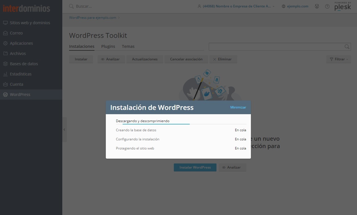 Comienza la Instalación de WordPress