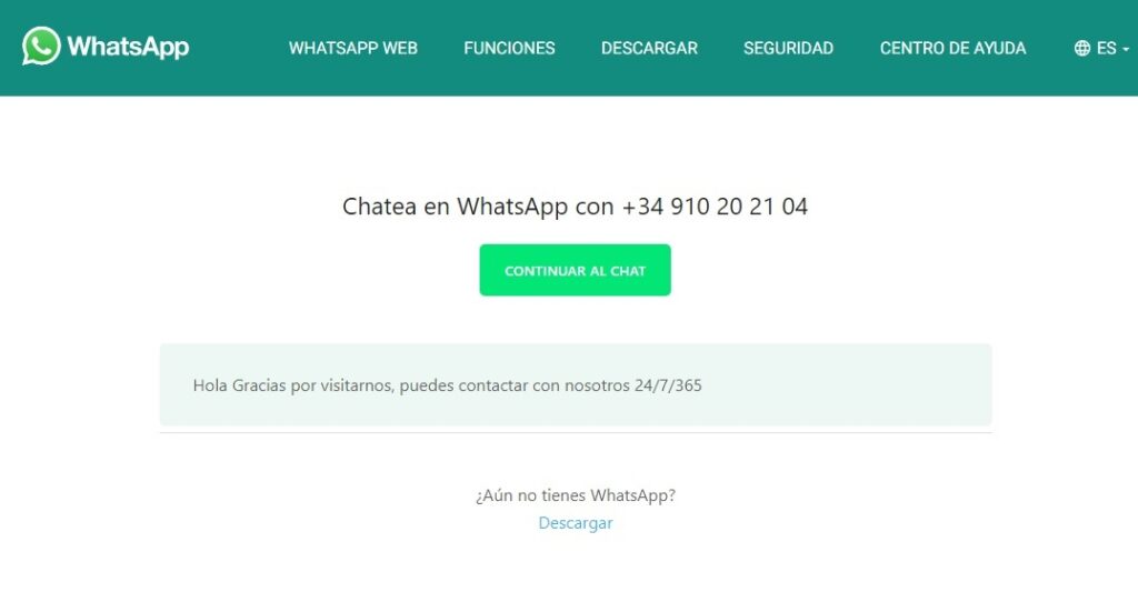 Iniciar el chat con WhatsApp