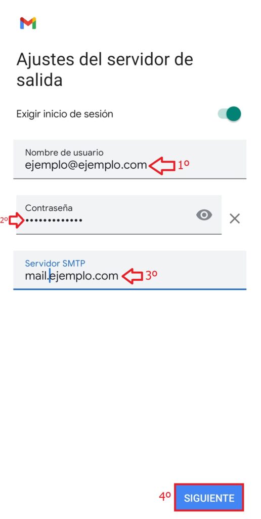 Servidor correo saliente SMTP